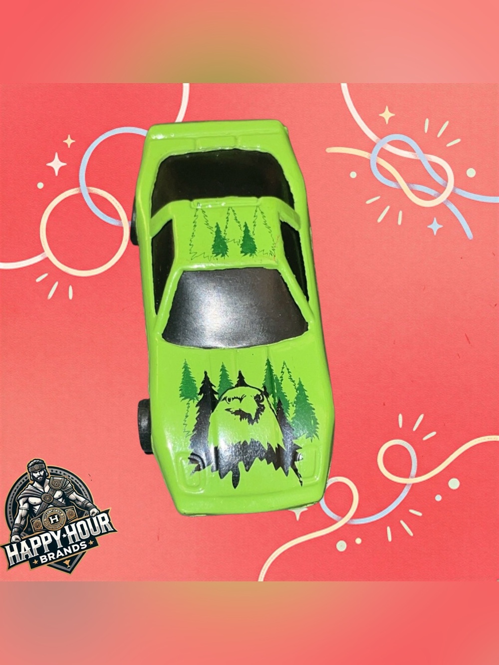 Generic Diecast Car 1:64 Green Unbranded with Eagle on hood
